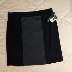 NWT Nicole Miller New York Black & Grey Pull On Skirt Size XL #2350